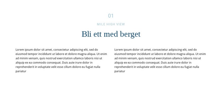 Text om berget CSS -mall