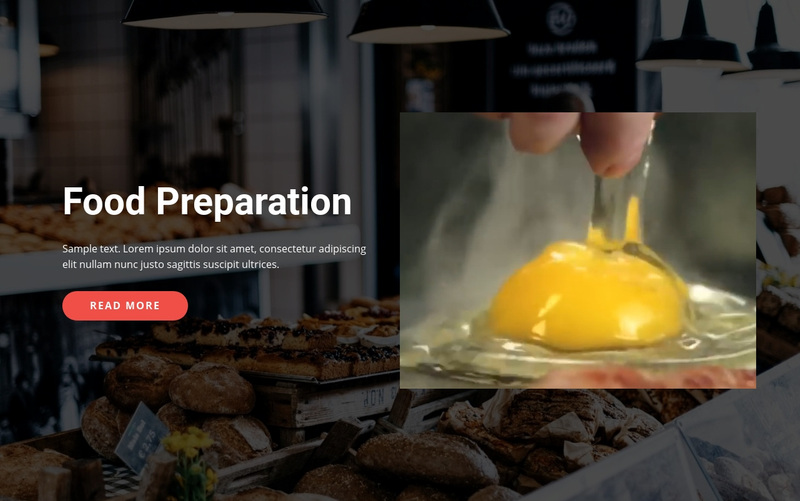 Tasty food preparation Web Page Design
