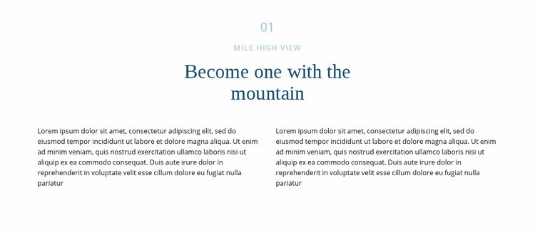 Text about mountain Webflow Template Alternative