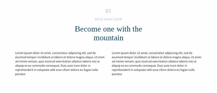 Text about mountain WordPress Website Builder