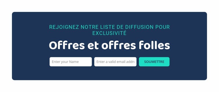 Offres et offres folles Maquette de site Web