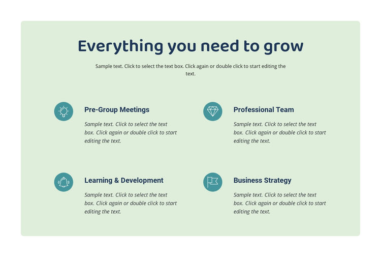Everything you need to grow One Page Template