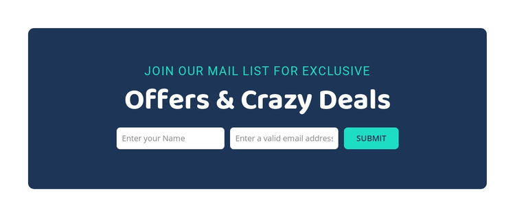 Offers and crazy deals One Page Template