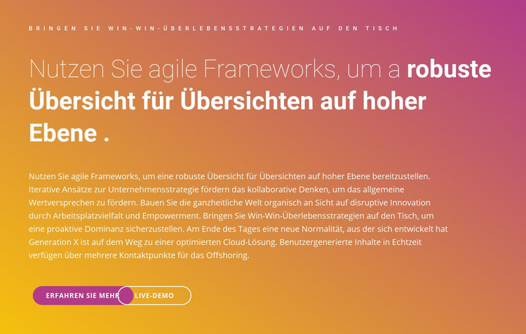 Text-Frameworks Website-Vorlage