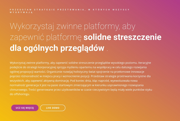 Struktury tekstowe Motyw WordPress