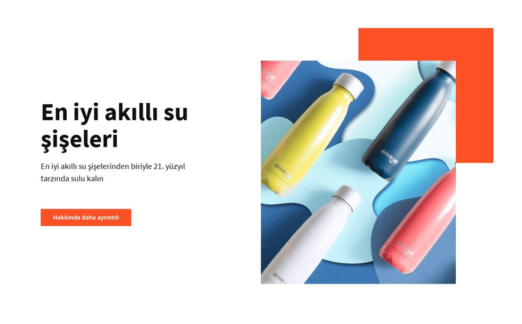 Akıllı su şişeleri HTML Şablonu