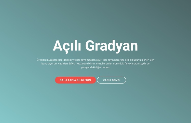 Gradyan açısı Web sitesi tasarımı