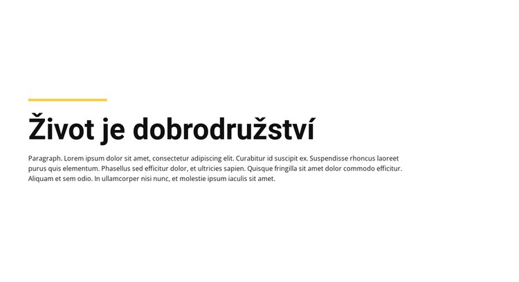 Životní dobrodružství s prostým textem Šablona CSS