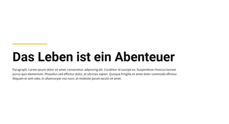 Plain Text Lebensabenteuer Website Builder-Vorlagen