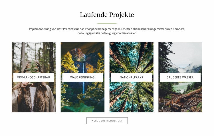 Aktuelle Projekte Landing Page