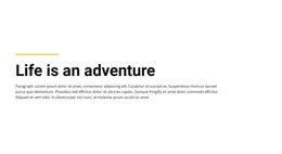 Plain Text Life Adventure Elementor Page