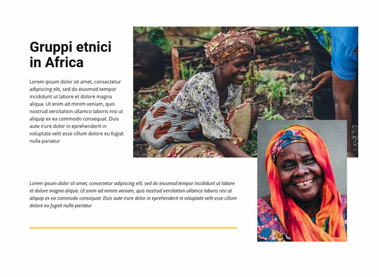 Gruppi etnici africa Mockup del sito web