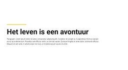 Levensavontuur In Platte Tekst - HTML Site Builder