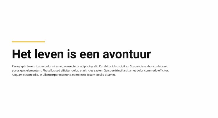 Levensavontuur in platte tekst HTML5-sjabloon