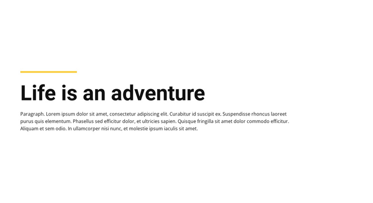 Plain Text life adventure One Page Template