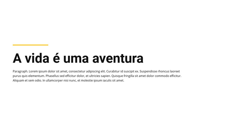 Aventura de vida em texto simples Modelo HTML