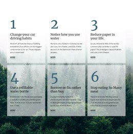 6 Good Green Habits CSS Layout Template