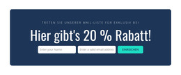 Hier Gibt Es 20% Rabatt - Kostenlose HTML-Vorlage