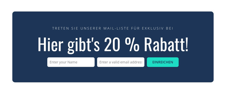 Hier gibt es 20% Rabatt HTML-Vorlage