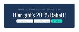 Hier Gibt Es 20% Rabatt - Kostenlose Website-Vorlage