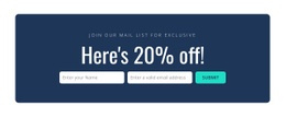 Here Is 20% Off - Drag & Drop Html Code
