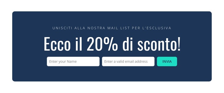 Ecco il 20% di sconto Mockup del sito web