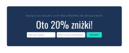 Oto 20% Zniżki - Darmowy Szablon Strony Internetowej