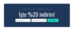 İşte %20 Indirim CSS Şablonu
