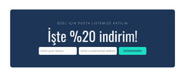 İşte %20 Indirim - Ücretsiz HTML Şablonu
