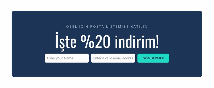 İşte %20 indirim HTML5 Şablonu