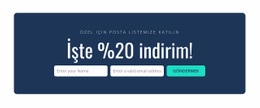 İşte %20 Indirim - Ücretsiz Web Sitesi Şablonu