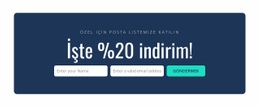 İşte %20 Indirim - Ücretsiz Şablon