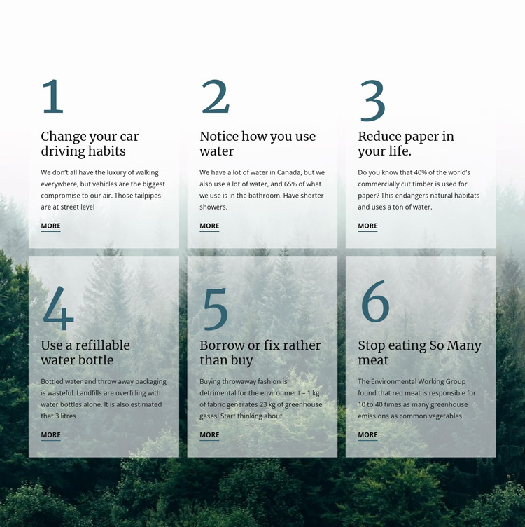6 good green habits Website Design