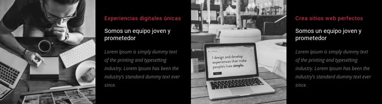 Somos un equipo joven y prometedor Plantillas de creación de sitios web