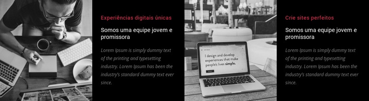 Somos uma equipe jovem e promissora Construtor de sites HTML