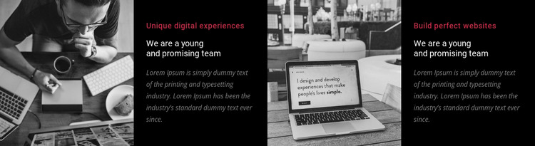 We are a young and promising team Website Mockup