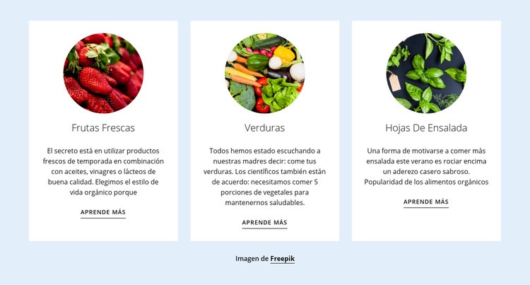 Nuevos productos agrícolas Maqueta de sitio web