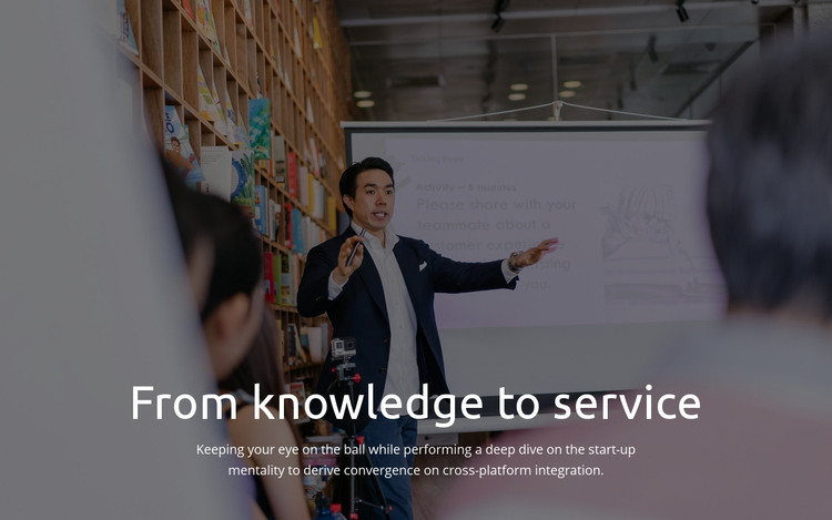 From knowledge to service Homepage Design