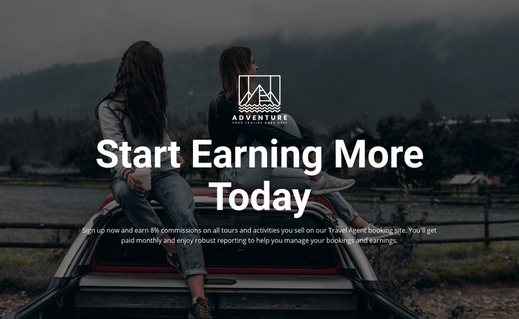 Start earning today Homepage Design