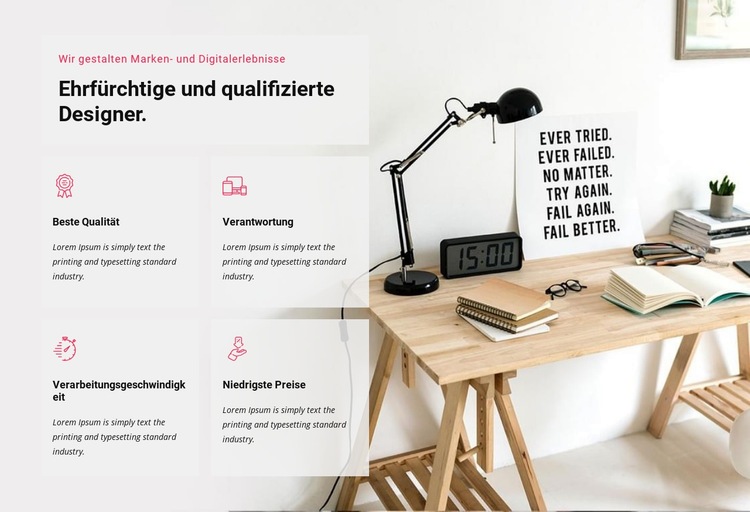 Wir gestalten digitales Erlebnis HTML Website Builder