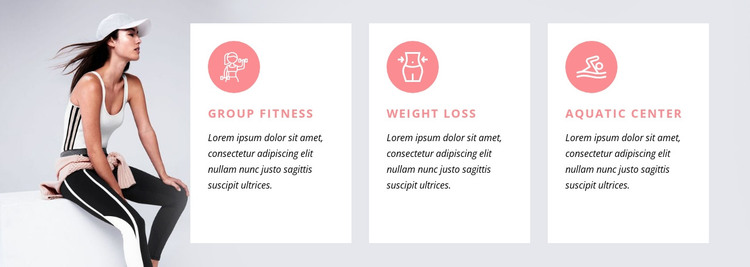 Fitness programs and specialty classes HTML Template