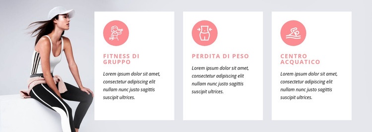 Programmi di fitness e lezioni di specialità Modelli di Website Builder