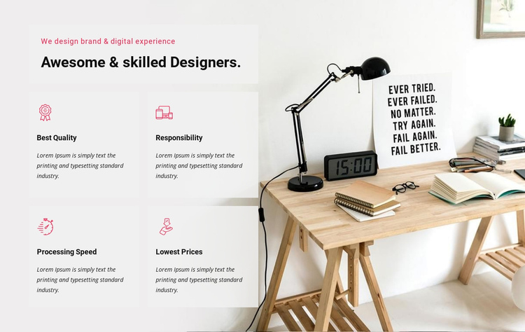 We design digital experience One Page Template