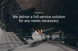 Website Layout For Deliver A Full-Service Solution