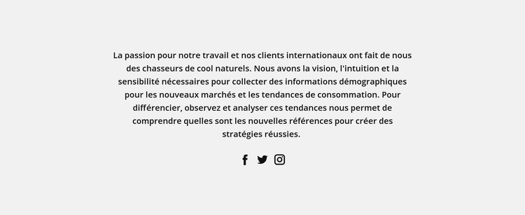 Texte et icônes sociales Créateur de site Web HTML