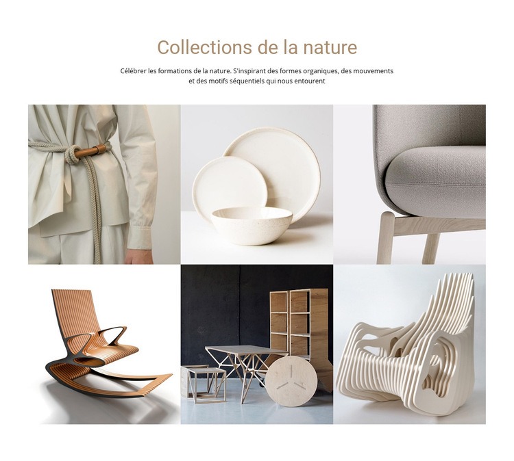 Collections nature d'intérieur Maquette de site Web