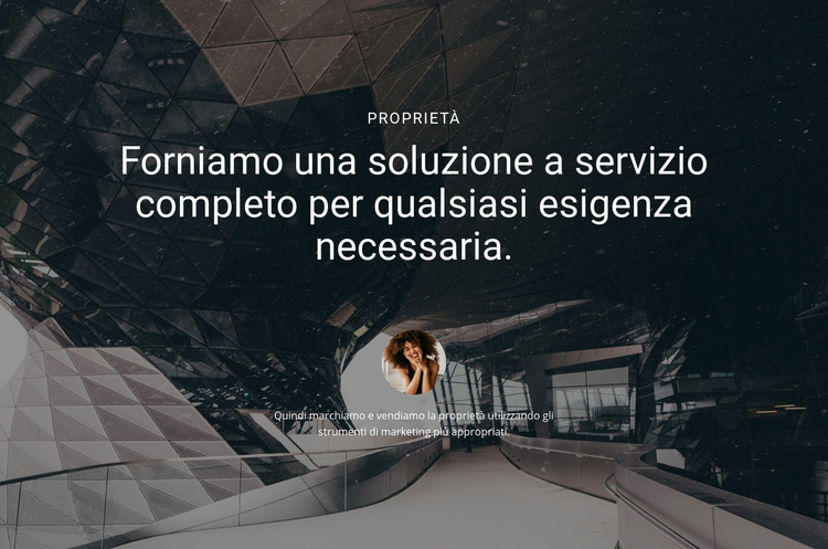 Fornisci una soluzione a servizio completo Modello di sito Web