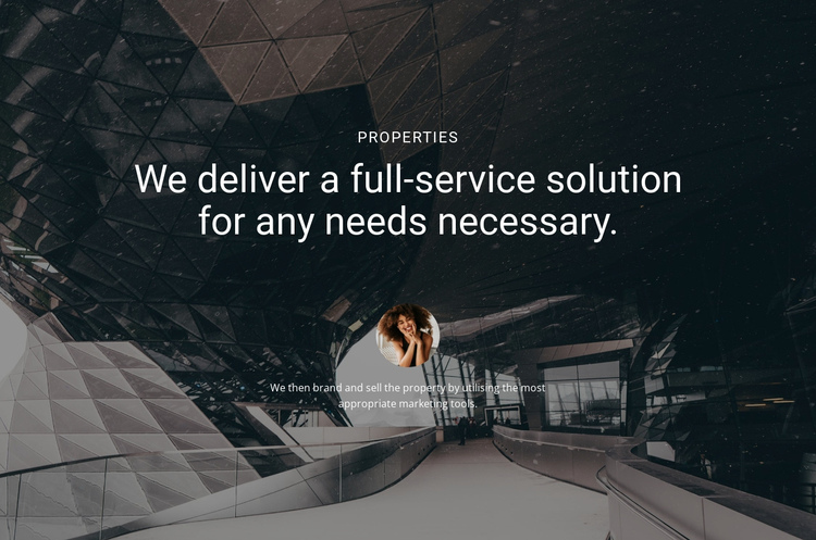 Deliver a full-service solution  One Page Template