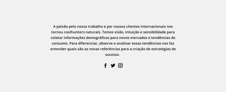 Ícones sociais de anúncio de texto Construtor de sites HTML