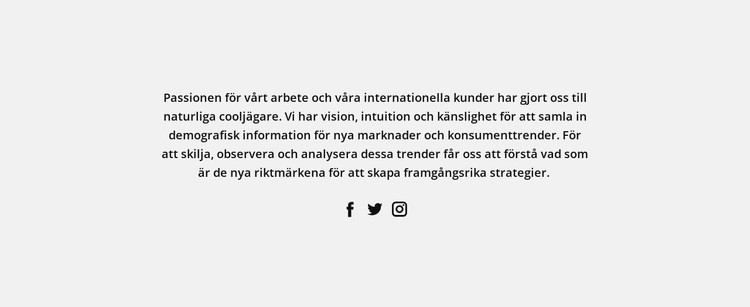 Textannons sociala ikoner HTML-mall